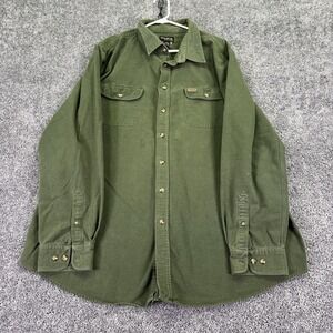 Guide Series Shirt Mens 2XLT Green Long Sleeve Button Twill Workwear Outdoor